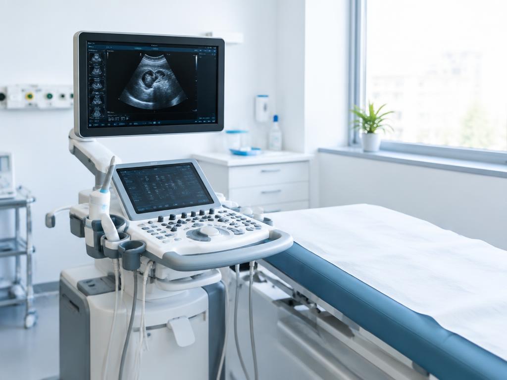 Ultrasound system in a bright examination room